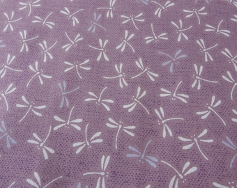 Purple Dragonfly Tombo Print Japanese Cotton Fabric -Half Meter Authentic Japan Traditional Cloth -Quilt Pouch Zakka Handmade