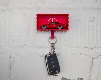 Sleutelhouder met display voor modelauto's op schaal 1/64 en 1/87