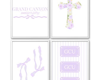 Grand Canyon University Wall Art Set of 4 | GCU Purple Dorm Decor (Digital Download)
