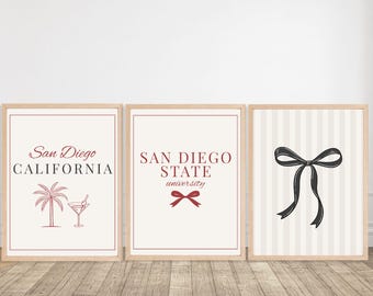 SDSU Wall Art Prints: San Diego State University Dorm Decor (Digital Download)
