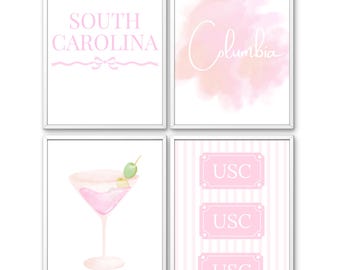 USC Wall Art Set | South Carolina Preppy Dorm Decor (Digital Download)