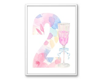 21st Birthday Poster | Pink Birthday Decor (Digital Download)