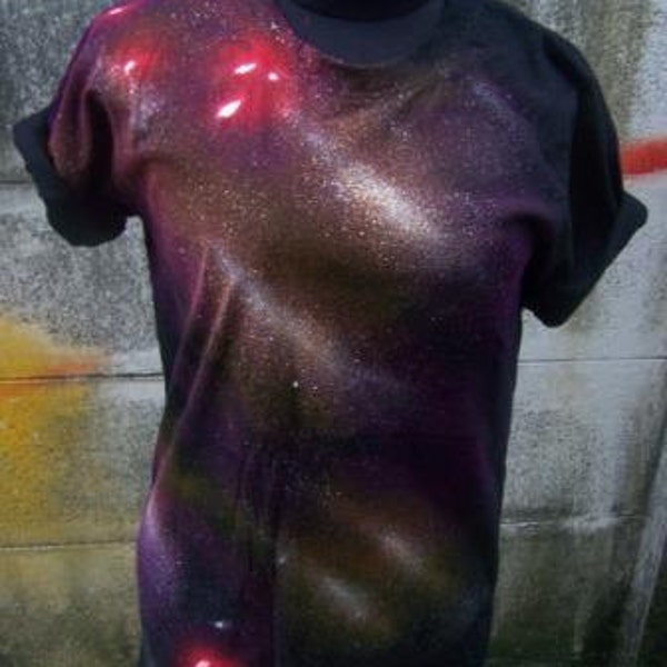 Hand made T-shirt  GALAXY  nebula handpainted
