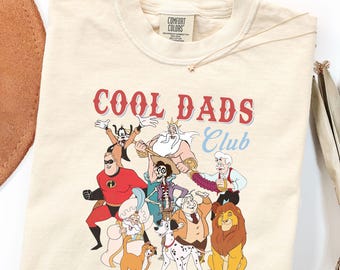 Comfort Colors® Retro 90s Disney Cool Dad Clubs T-Shirt, Funny Daddy Son Gift, Best Dad Ever, Goofy Mufasa King Triton, Family Trip Shirt