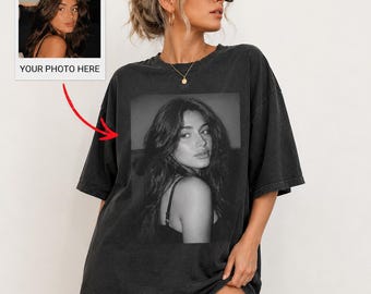 Comfort Colors® Custom Your Photo Shirt, Personalized Picture Tee, Girlfriend or Boyfriend, Upload Your Own Image, Vintage Custom Photo Gift