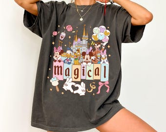 Comfort Colors® Retro Magical Disneyworld Aesthetic Shirt, Disney Girls Trip Shirts, Mickey and Friends Shirt, Disney Vacation Shirt