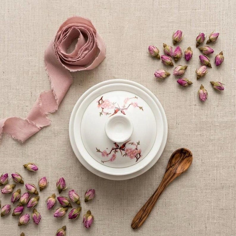 Chinese Gaiwan Tea Set 100ml | Porcelain Travel Tea Cup with Lid | Traditional Gongfu Tea Ceremony image 3