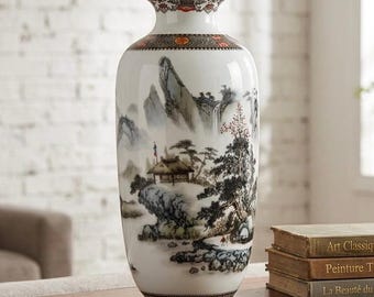 Jingdezhen Ceramic Vase Chinese | Traditional Porcelain Flower Vase | Elegant Home Decor Centerpiece
