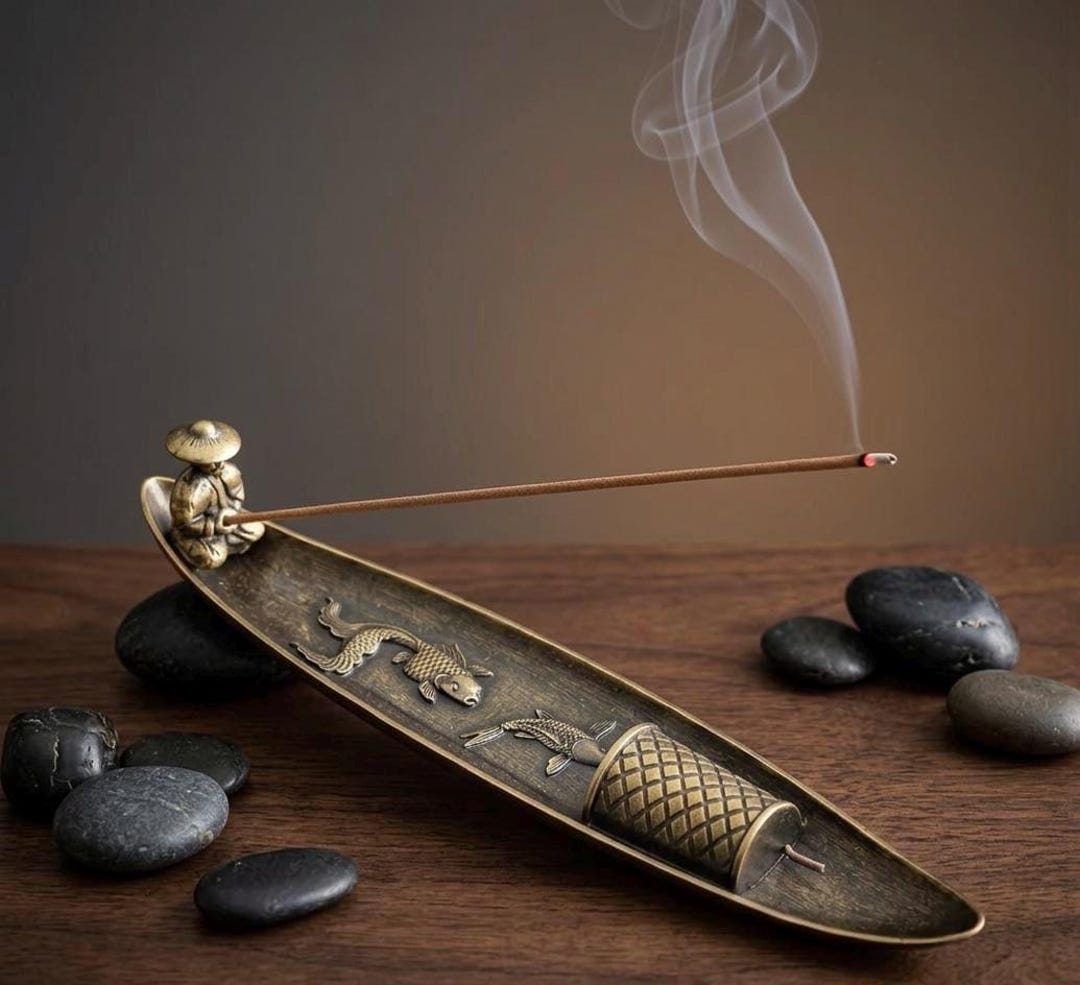 Japanese Boat Incense Holder | Fisherman Metal Incense Burner