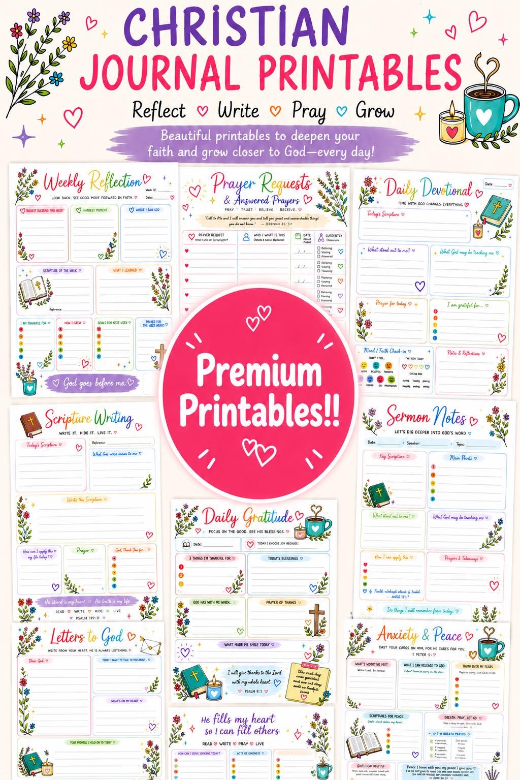 Bible Study Printable Bible Study Guide & Template for Daily Study and ...