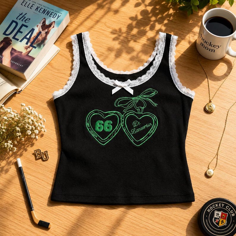Briar University Lace Tank Top, Fictional Hockey Boyfriend Cami, Bookish Coquette Shirt, Cute Sports Romance Camisole , College Romance Top bild 11