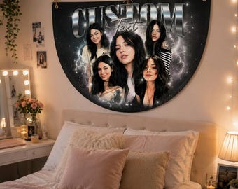 Custom Girlfriend Photo Flag, Personalized Photo Collage Banner, Bootleg Style Wall Decor, Custom Girlfriend Gift, Bachelorette Surprise