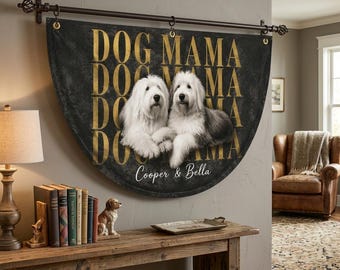 Custom Dog Mama Flag, Personalized Pet Photo Banner, Custom Dog Portrait Flag, Dog Lover Gift, Pet Memorial Wall Decor