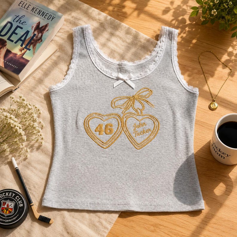 Briar University Lace Tank Top, Fictional Hockey Boyfriend Cami, Bookish Coquette Shirt, Cute Sports Romance Camisole , College Romance Top bild 10