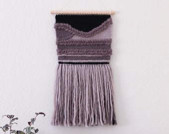 Woven Wall Hanging | Grey, Black, Brown | Boho Tapestry | Modern Industrial Home Decor | Fiber Art Wall Hanging | One of a Kind Wall Decor