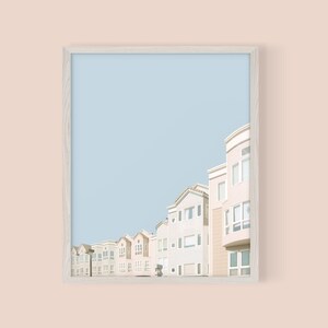 Minimalist Architecture Printable Pastel Wall Decor in Blue and Pink Architecture Photography Art Print Small Spaces Modern Wall Art image 3