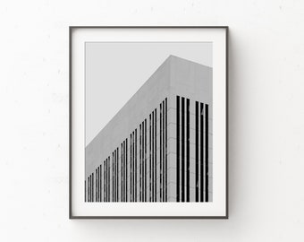 Minimalist Geometric Wall Art | Architecture Photography Print | Modern Black and White Wall Decor | Printable Contemporary City Wall Art