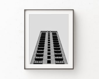 Black and White Architecture Print | City Architecture Photography | Modern Urban Photography | Office Wall Art | Industrial Wall Decor