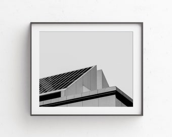 Architectural Print | Modern Industrial Art | Urban Photography | Black and White City | Geometric Wall Art | Minimalist Architecture Print