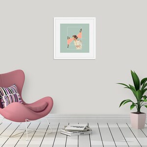 Contemporary Collage Art Retro Style Collage Print Mid Century Modern Wall Decor Square Art Print Social Commentary Digital Art image 3