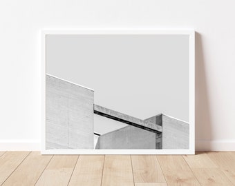 Architecture Photography Print | Black and White Wall Art | Minimalist Wall Decor | Industrial Home Decor | Modern Geometric Printable Art