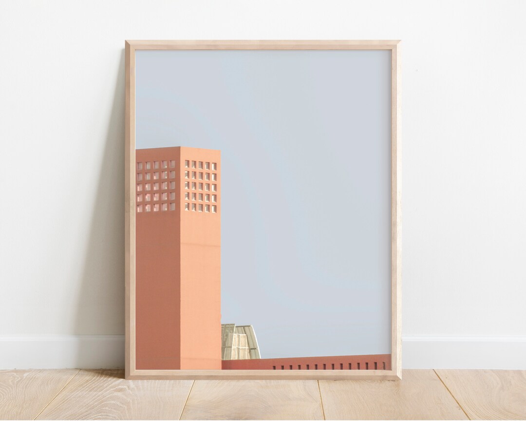 Modern Architecture Art Print | Terracotta Building, Minimalist Decor ...