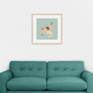 Contemporary Collage Art Retro Style Collage Print Mid Century Modern Wall Decor Square Art Print Social Commentary Digital Art image 6