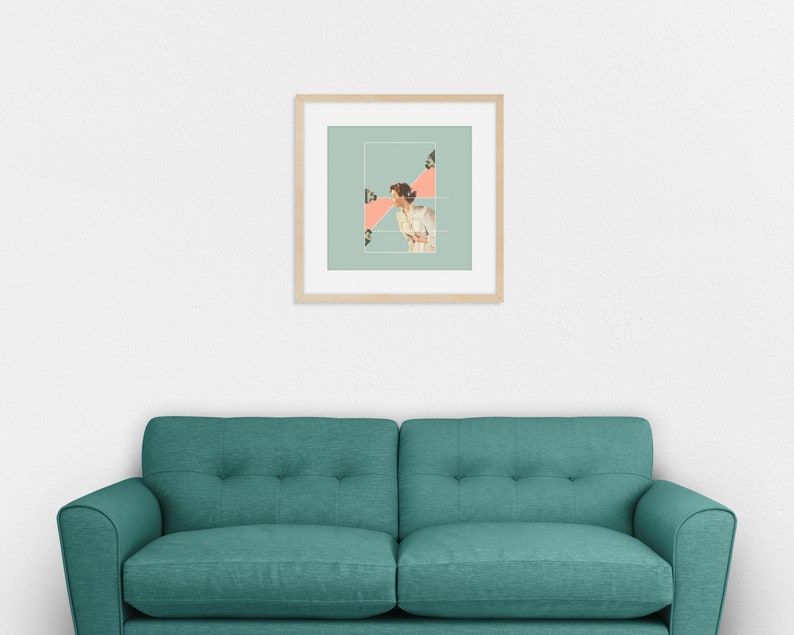 Contemporary Collage Art Retro Style Collage Print Mid Century Modern Wall Decor Square Art Print Social Commentary Digital Art image 6