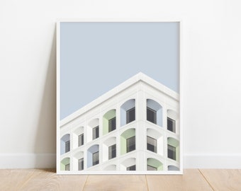 Architectural Poster Print | Modern Geometric Art |  Modern Minimalist Architecture Photography | Pastel Photography Printable | Office Art