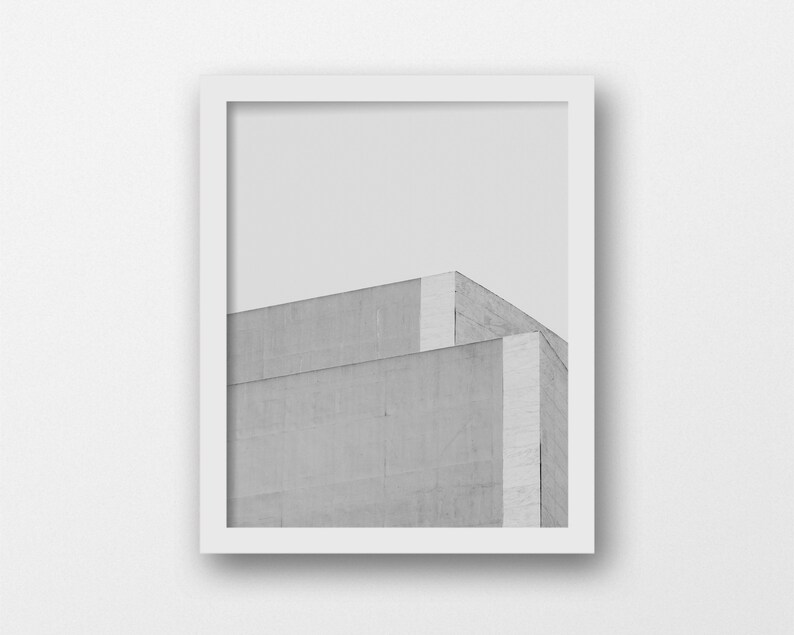 Photographie d'architecture en noir et blanc Art mural darchitecture minimaliste Décor mural industriel Téléchargement de photos urbaines Impression géométrique image 4
