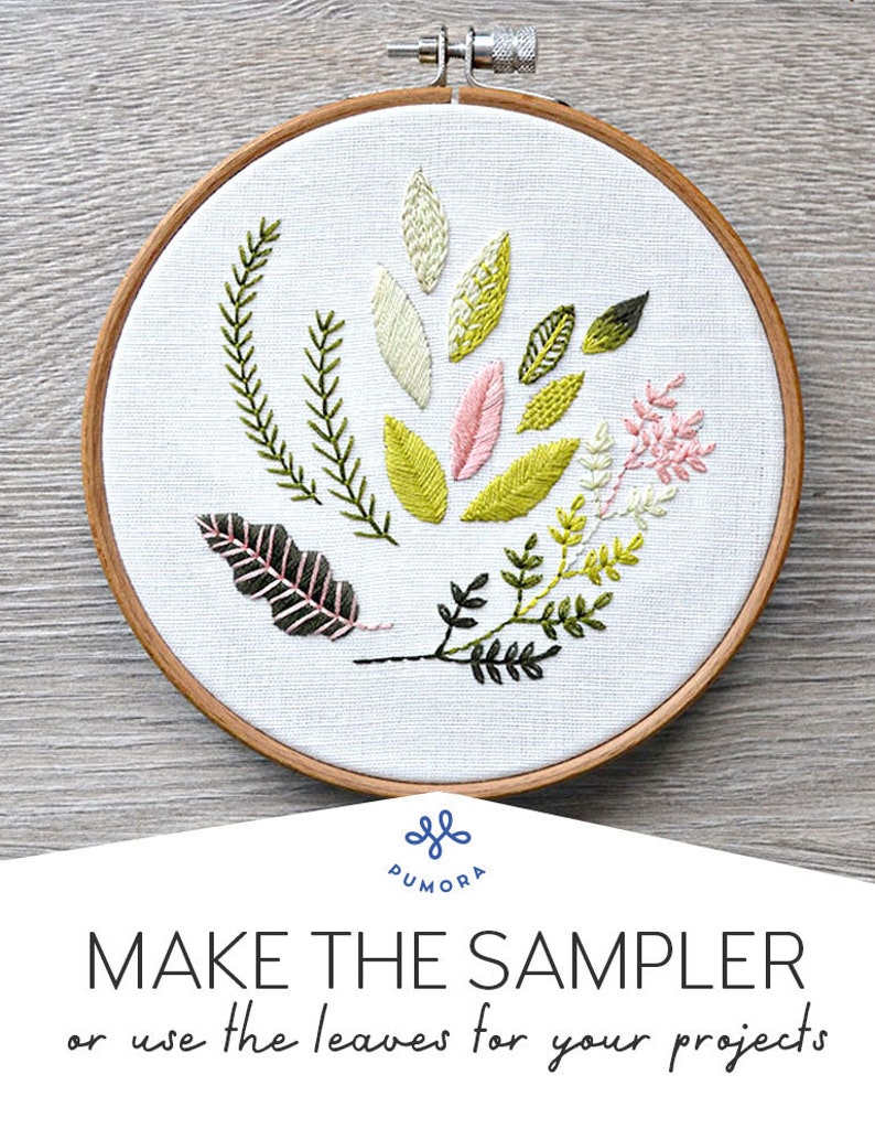 modern leaf embroidery pattern image 4