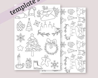Christmas motifs - embroidery template