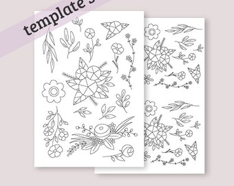 Flower motifs - embroidery template