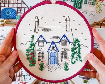 old house embroidery pattern