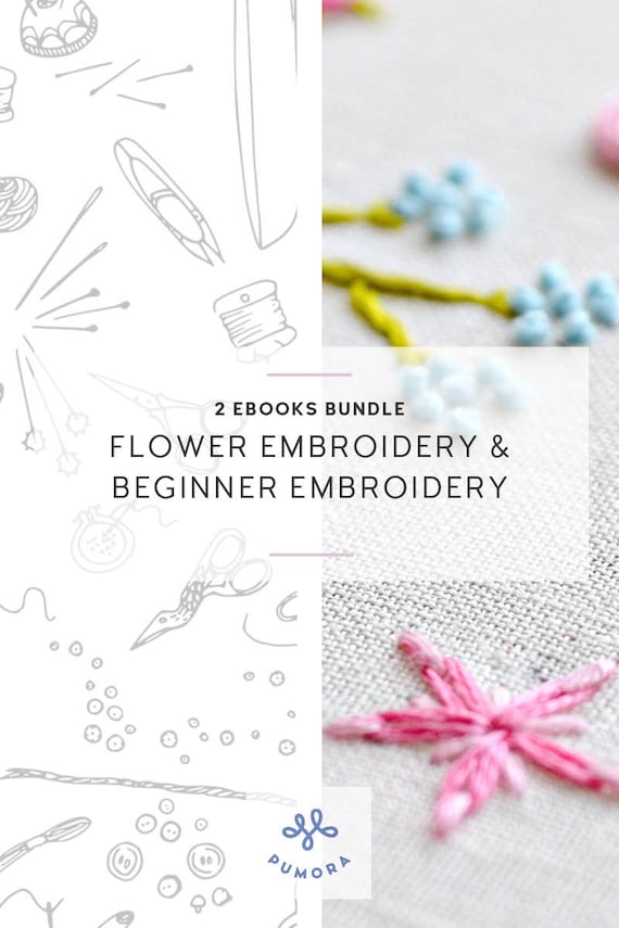 Hand Embroidery Starter Kit, Learn How to Embroider Flowers, Floral  Stitching Designs, Beginner Needlecraft Ebooks Easy Step by Step Pattern 