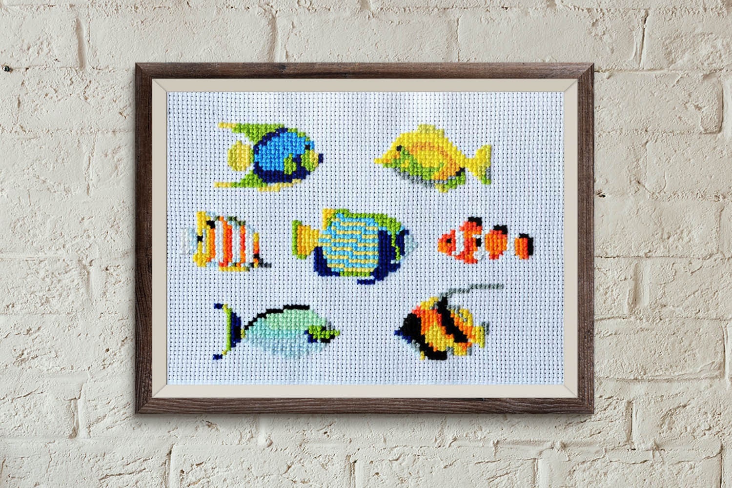 cross stitch embroidery pattern Fish modern hand embroidery