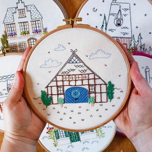 old house embroidery pattern