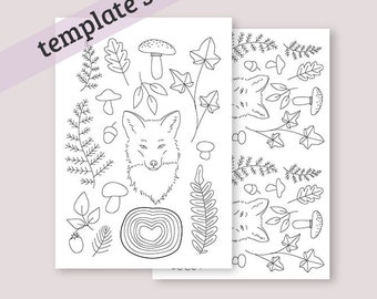 Forest motifs - embroidery template