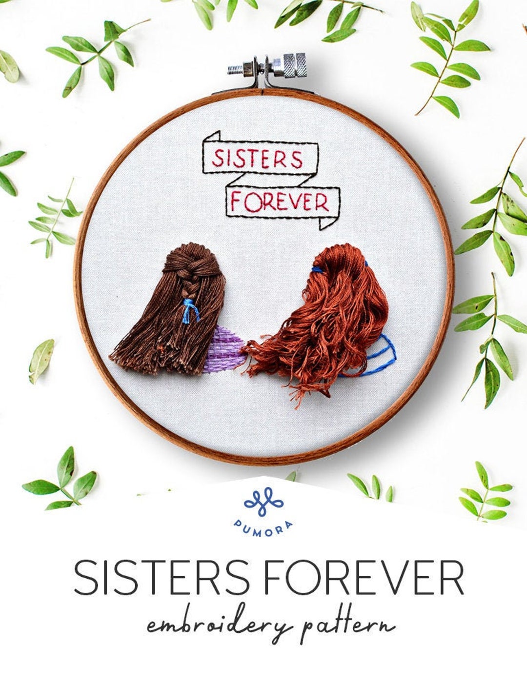 Buy Sisters Forever Hair Embroidery Pattern Online in India - Etsy