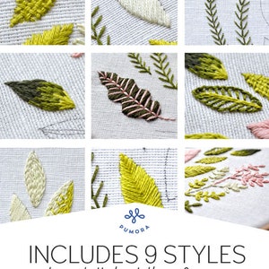 modern leaf embroidery pattern image 3