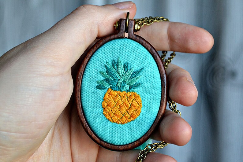 10 mini embroidery pattern bundle, miniature stitching, easy needlework, beach vibe hoop art, tropical diy jewelry image 8