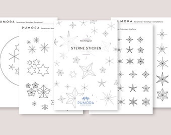 Star embroidery template set - with video instructions