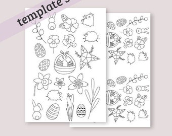 Easter motifs - embroidery template