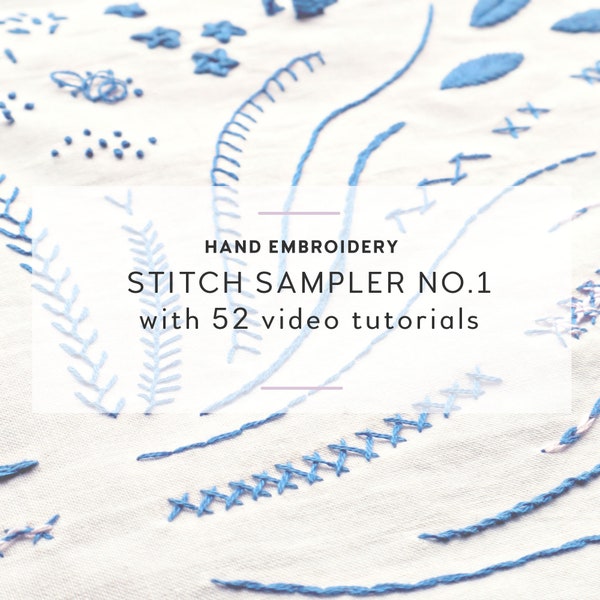 modern hand embroidery sampler digital pattern, embroidery eBook, modern stitching tutorial, needlework reference book