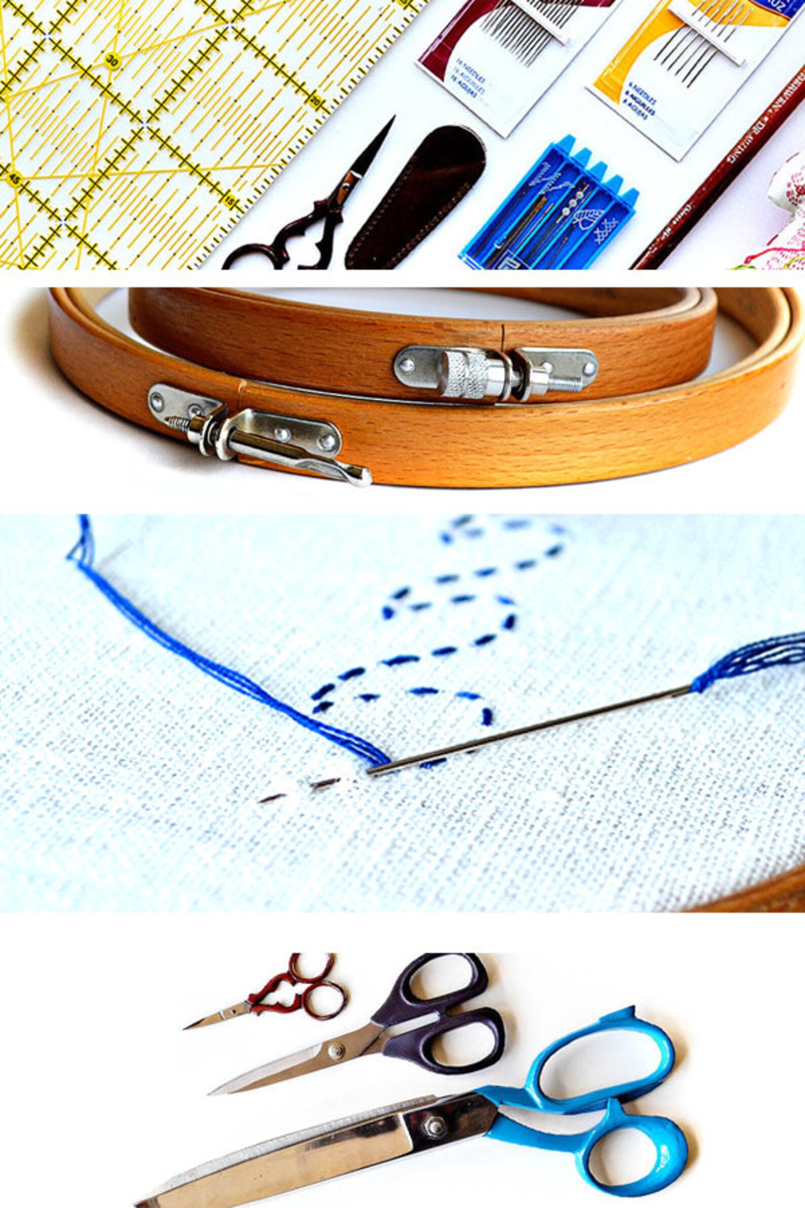 Hand Embroidery Starter Kit Learn How to Embroider Flowers Etsy