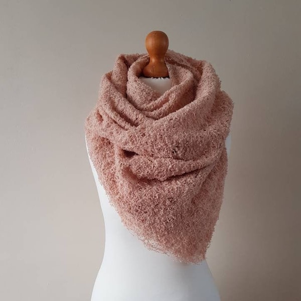 Beige wool shawl, Beige wool wrap, Beige blanket scarf