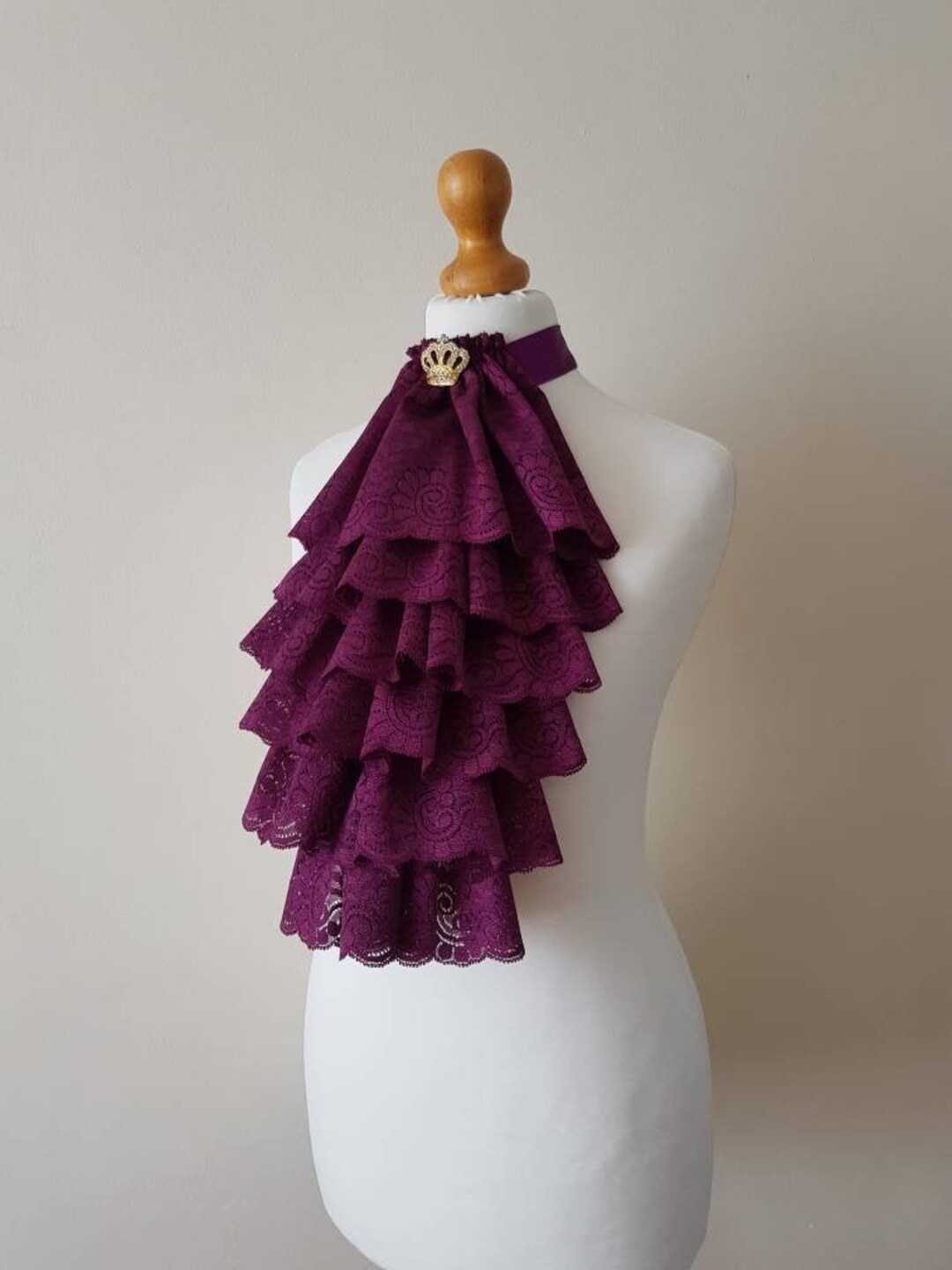 Jabot de encaje color ciruela Encaje morado Accesorio Etsy España