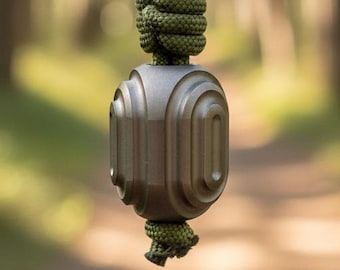 Industrial Style Titanium Paracord Bead - Art Deco Lanyard Accessory for EDC Gear, Keychains, and Zipper Pulls