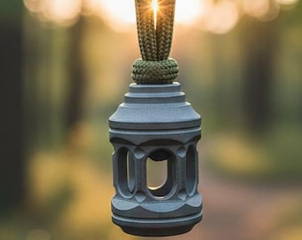Titanium Alloy Lantern Paracord Bead - EDC Lanyard Charm for Outdoor Gear