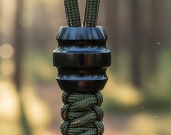 Black Titanium EDC Zipper Pull & Lanyard Bead - Industrial Paracord Charm for Outdoor Gear